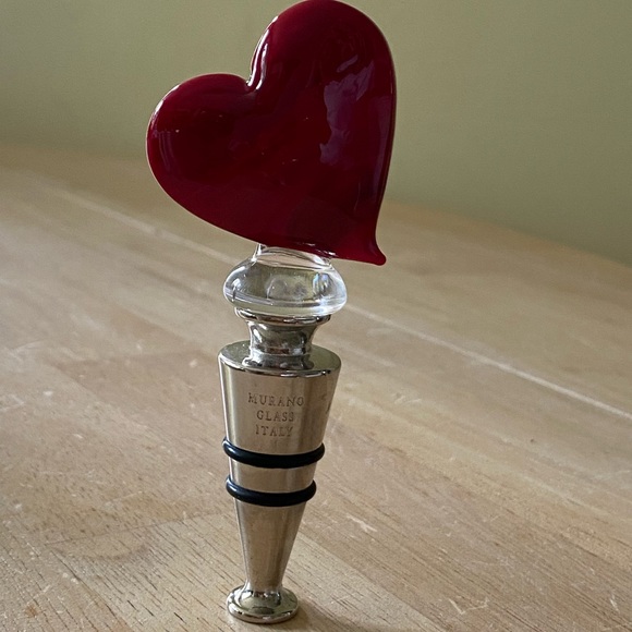 Murano glass hand blown stamped bottle stopper. Made in Italy. - Picture 1 of 7